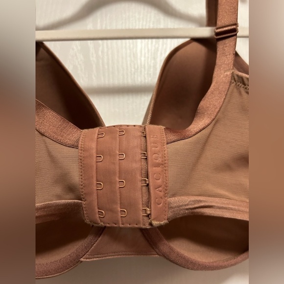 Cacique Lightly Lined Full Coverage Bra 42DDD brown tan Nude Underwire satin - Picture 11 of 13